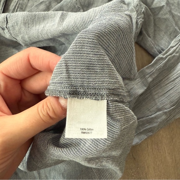 A.n.a. Chambray Striped Button Down Tunic Top - Picture 5 of 5